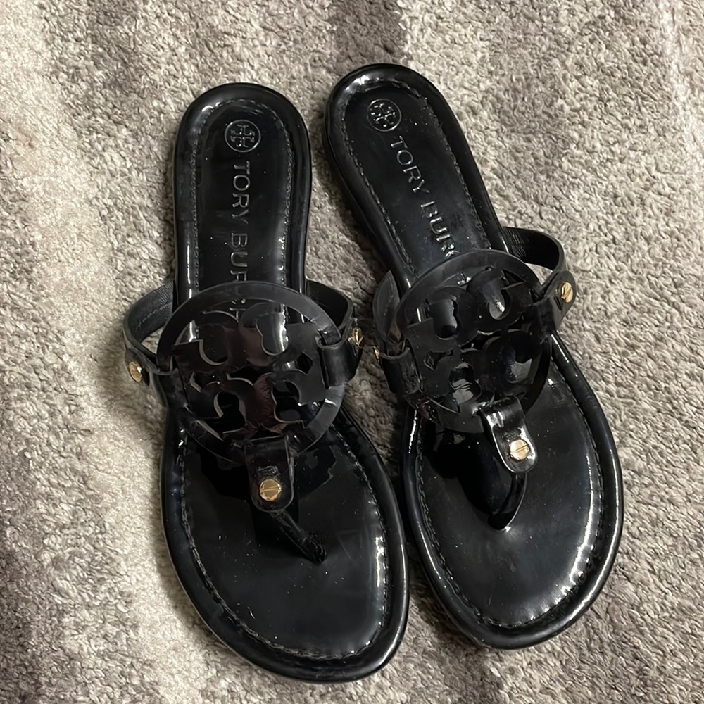 Nordstrom NIB ToryBurch Miller black patent sandal
